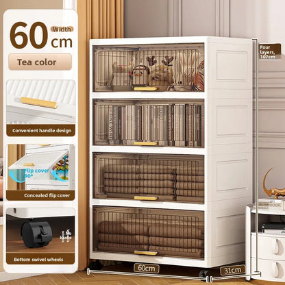 Batoom Kitchen  Storage Cabinet Multi-layer Ra Door Ba Flip Cover Cabinet Wall Mounted Organizer for Clothes Living ...