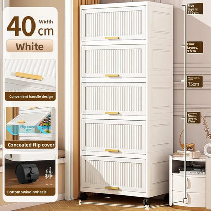 Batoom Kitchen  Storage Cabinet Multi-layer Ra Door Ba Flip Cover Cabinet Wall Mounted Organizer for Clothes Living ...