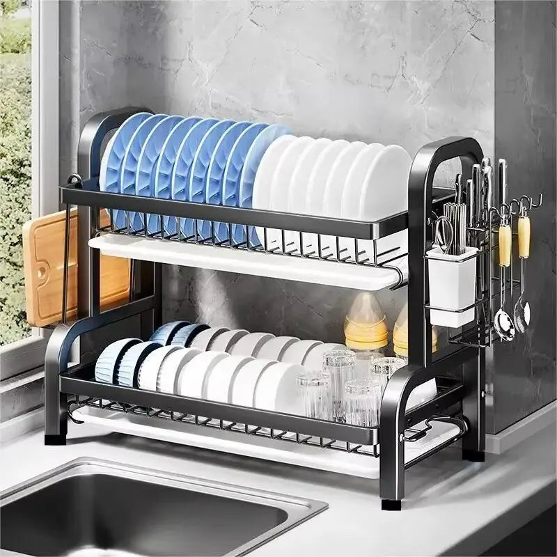 Kitchen rack dishware storage rack drain rack household multi-functional dish rack bowl and chopsticks storage box cupboard