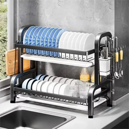 Kitchen rack dishware storage rack drain rack household multi-functional dish rack bowl and chopsticks storage box cupboard