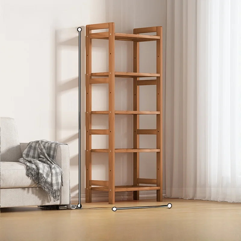 Multi-Layer Bamboo Storage Ra Simple Floor-Standing Kitchen elf Wall-Near Small Bookcase Narrow elf for Kitchen Storage