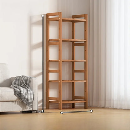 Multi-Layer Bamboo Storage Ra Simple Floor-Standing Kitchen elf Wall-Near Small Bookcase Narrow elf for Kitchen Storage