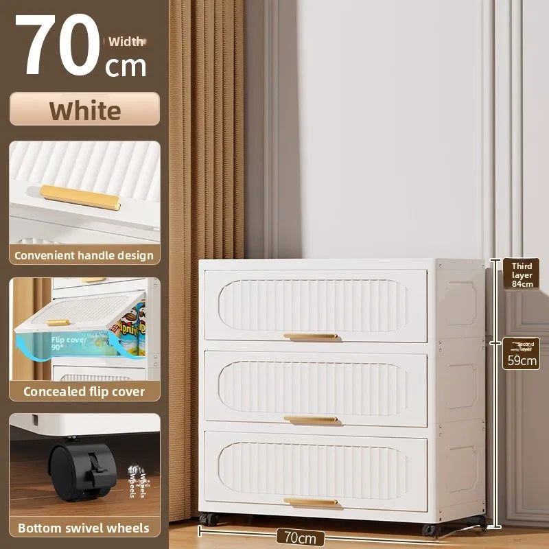 Batoom Kitchen  Storage Cabinet Multi-layer Ra Door Ba Flip Cover Cabinet Wall Mounted Organizer for Clothes Living ...