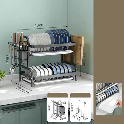 Kitchen rack dishware storage rack drain rack household multi-functional dish rack bowl and chopsticks storage box cupboard