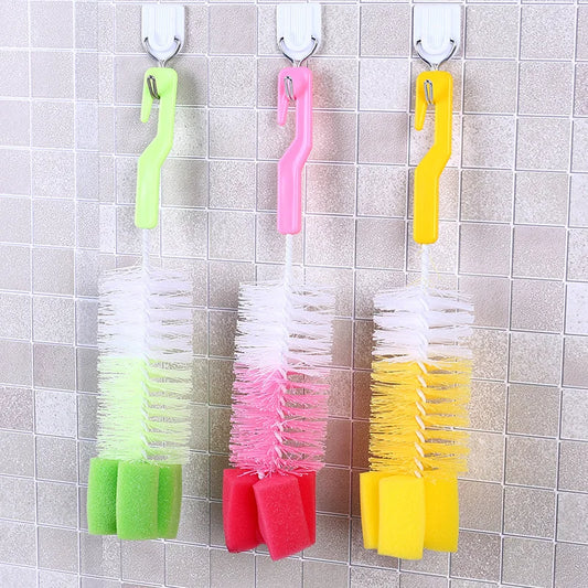 Baby Bottle Brush Multi-Purpose Long Handle Fine Hair Sponge Cleaning Brush Household Dishwashing Cup Washing Cleaning Tools Bab