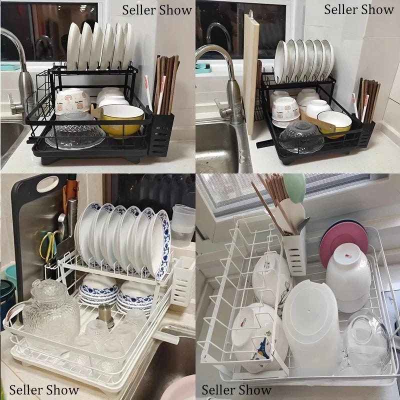 3.Storage bowl and plate rack, countertop, multi-functional bowl rack, kitchen storage rack inside the cabinet