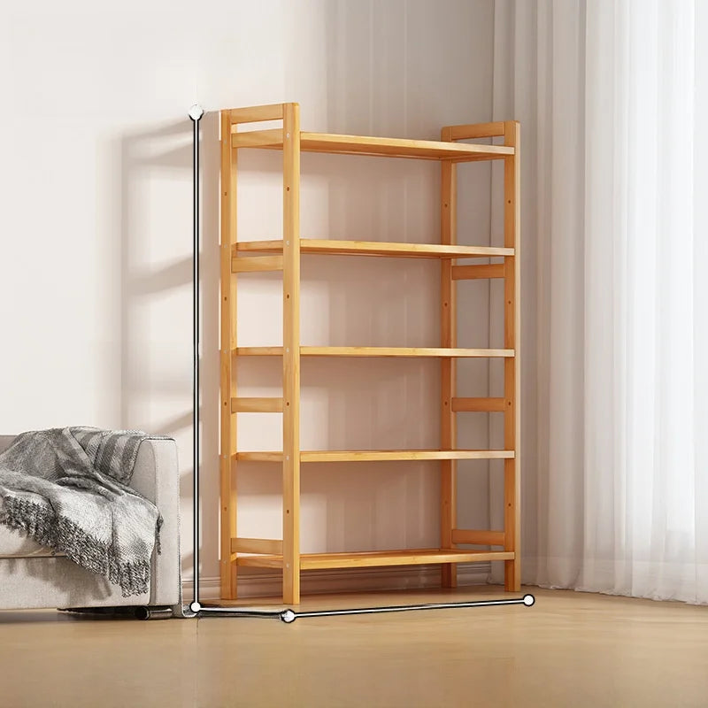 Multi-Layer Bamboo Storage Ra Simple Floor-Standing Kitchen elf Wall-Near Small Bookcase Narrow elf for Kitchen Storage