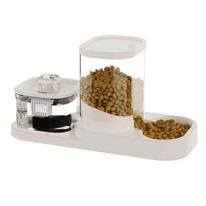 Cat water dispenser, automatic circulation water dispenser, water basin, feeding and feeding all-in-one machine, 2-in-1 pet