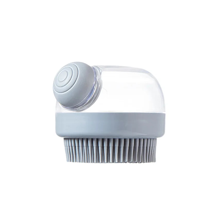 Pet Bath Brush Soft Silicone With Shampoo Dispenser Gentle Massage For Grooming And Cleaning Fur And Hair