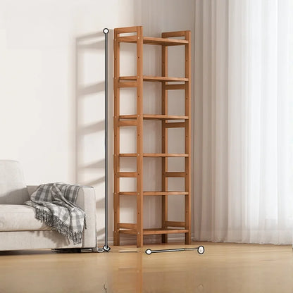 Multi-Layer Bamboo Storage Ra Simple Floor-Standing Kitchen elf Wall-Near Small Bookcase Narrow elf for Kitchen Storage