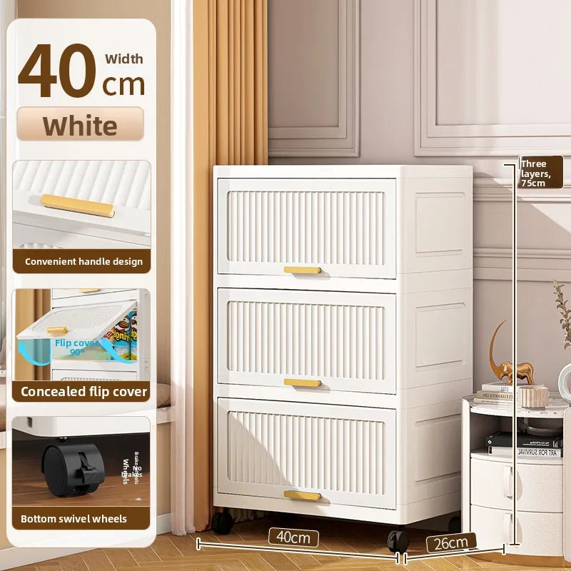 Batoom Kitchen  Storage Cabinet Multi-layer Ra Door Ba Flip Cover Cabinet Wall Mounted Organizer for Clothes Living ...