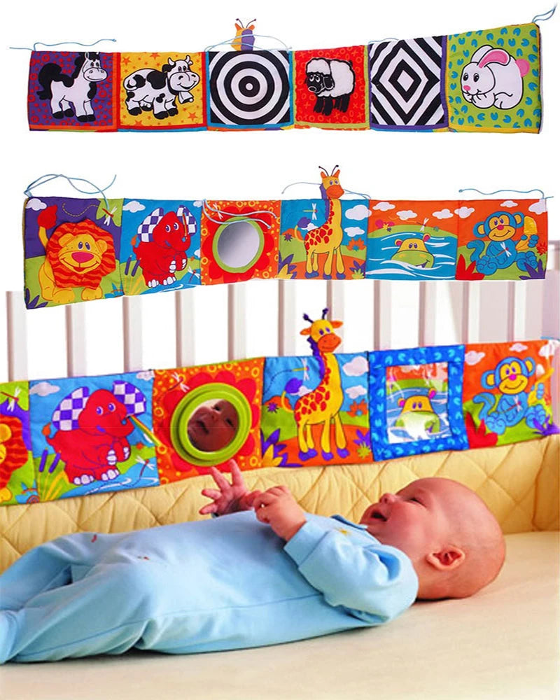 Newborn Sensory Toys For Babies Educational Baby Book Crib Toys Black White Baby Toys Animal Cloth Book Baby Toys 0 12 Months