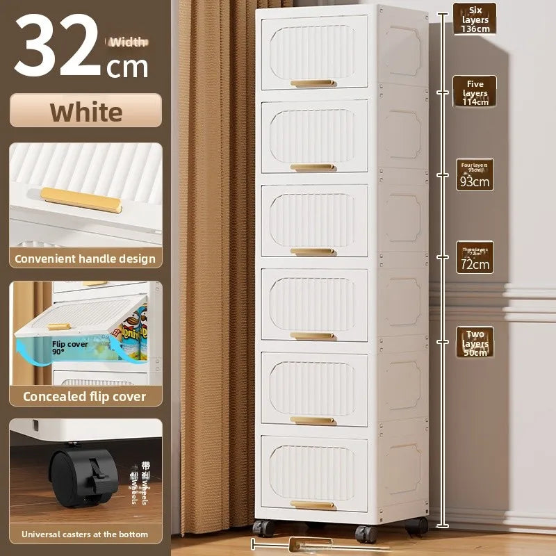 Batoom Kitchen  Storage Cabinet Multi-layer Ra Door Ba Flip Cover Cabinet Wall Mounted Organizer for Clothes Living ...