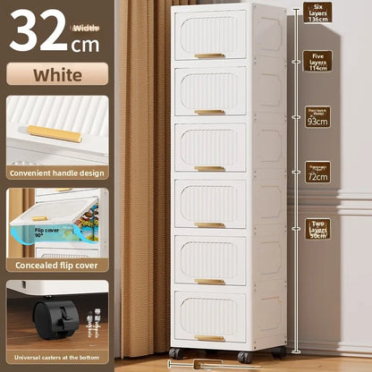 Batoom Kitchen  Storage Cabinet Multi-layer Ra Door Ba Flip Cover Cabinet Wall Mounted Organizer for Clothes Living ...