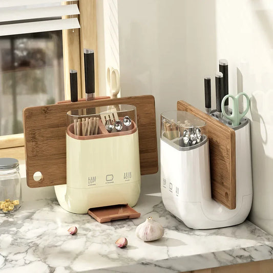 Kitchen shelf, household vegetable board storage rack, countertop drain, chopstick holder, cutting board, integrated knife holde