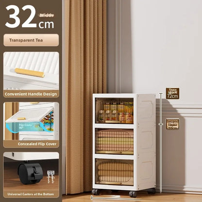Batoom Kitchen  Storage Cabinet Multi-layer Ra Door Ba Flip Cover Cabinet Wall Mounted Organizer for Clothes Living ...