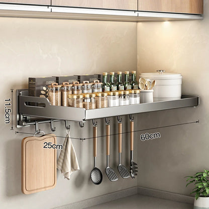 Wall Mounted Kitchen Utensils Organizer Home Spice Rack Box Jar Dish Drying Rack Wall Shelves Kitchen Storage Supplies Accessory