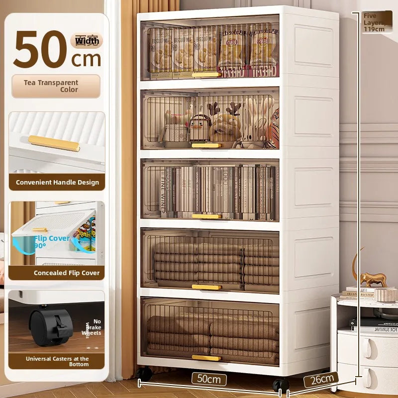 Batoom Kitchen  Storage Cabinet Multi-layer Ra Door Ba Flip Cover Cabinet Wall Mounted Organizer for Clothes Living ...