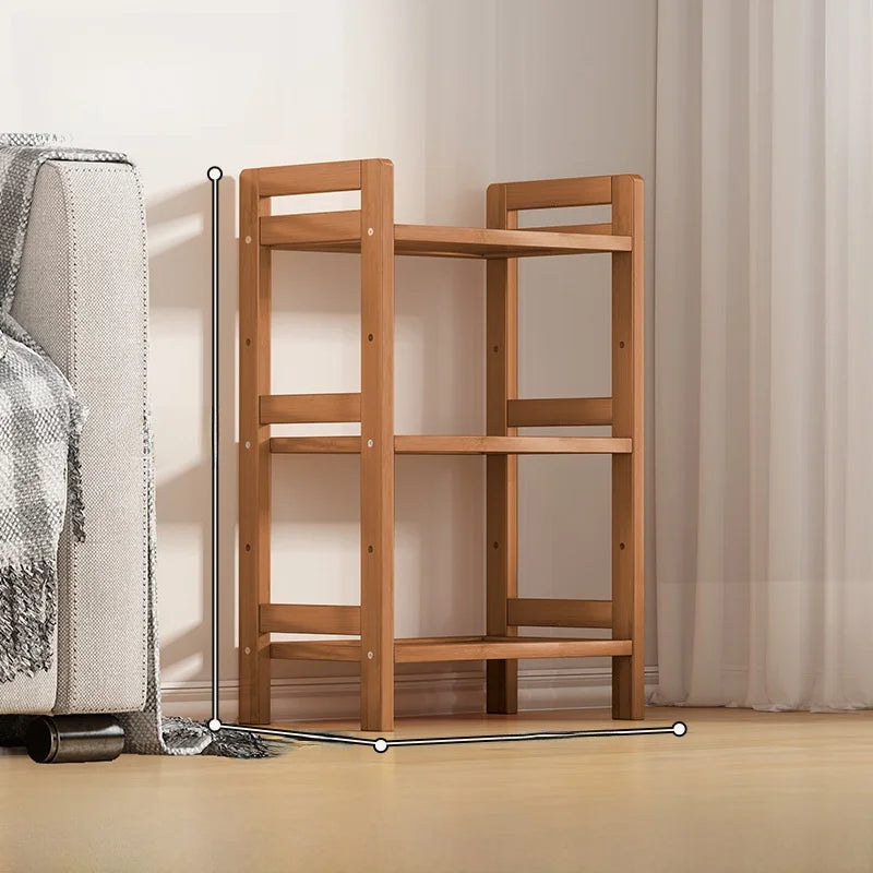 Multi-Layer Bamboo Storage Ra Simple Floor-Standing Kitchen elf Wall-Near Small Bookcase Narrow elf for Kitchen Storage