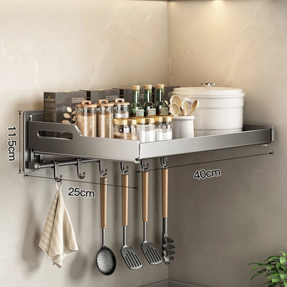 Wall Mounted Kitchen Utensils Organizer Home Spice Rack Box Jar Dish Drying Rack Wall Shelves Kitchen Storage Supplies Accessory