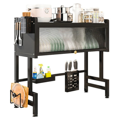 Home Kitchen Storage Cabinet Steel Over The Sink Dish Drying Rack Utensil Cup Holder Large Over The Sink Dish Rack with Cover