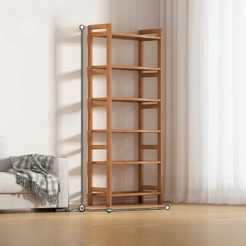 Multi-Layer Bamboo Storage Ra Simple Floor-Standing Kitchen elf Wall-Near Small Bookcase Narrow elf for Kitchen Storage