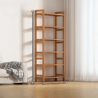 Multi-Layer Bamboo Storage Ra Simple Floor-Standing Kitchen elf Wall-Near Small Bookcase Narrow elf for Kitchen Storage