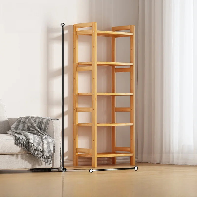 Multi-Layer Bamboo Storage Ra Simple Floor-Standing Kitchen elf Wall-Near Small Bookcase Narrow elf for Kitchen Storage
