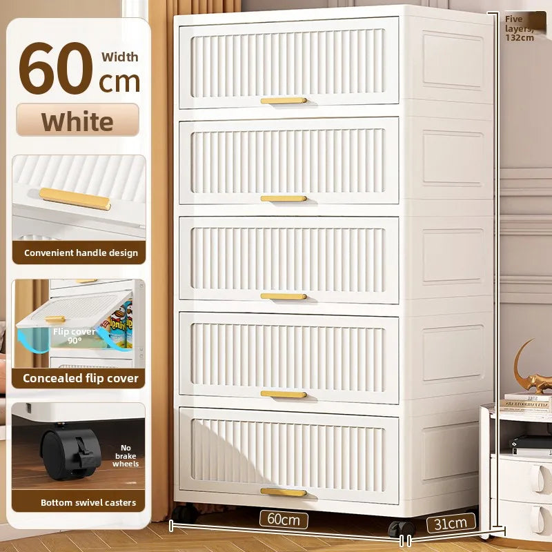 Batoom Kitchen  Storage Cabinet Multi-layer Ra Door Ba Flip Cover Cabinet Wall Mounted Organizer for Clothes Living ...