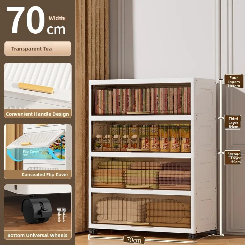 Batoom Kitchen  Storage Cabinet Multi-layer Ra Door Ba Flip Cover Cabinet Wall Mounted Organizer for Clothes Living ...