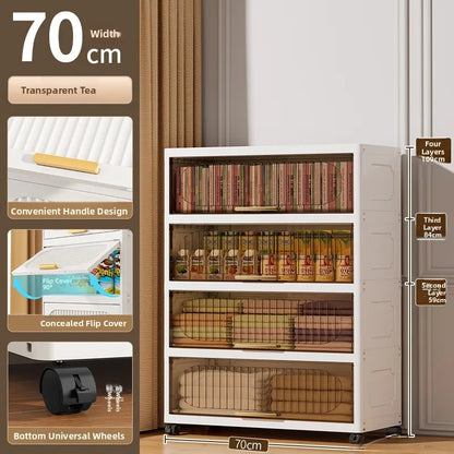 Batoom Kitchen  Storage Cabinet Multi-layer Ra Door Ba Flip Cover Cabinet Wall Mounted Organizer for Clothes Living ...