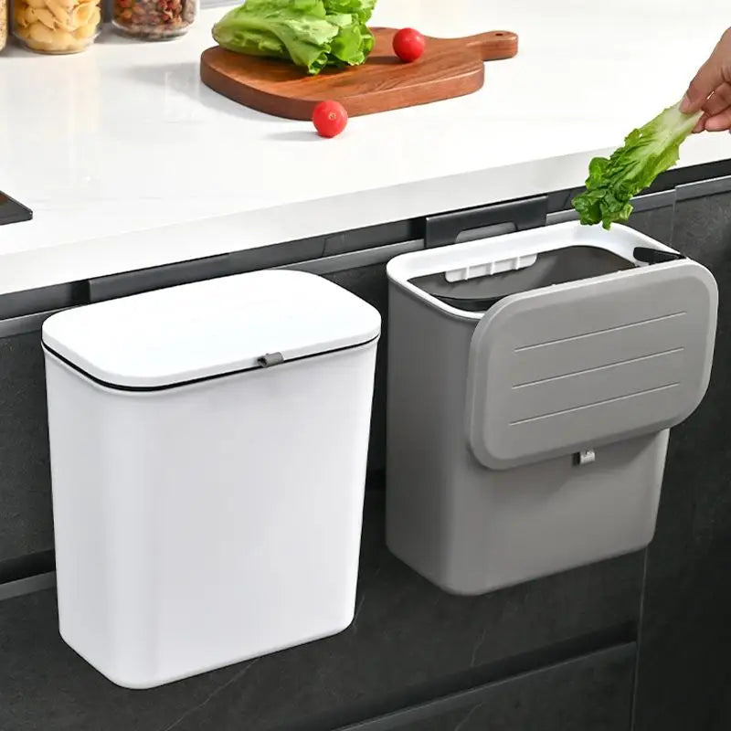 Large Size Wall-Mounted Kitchen Tra Can Living Room Batoom Hanging Waste Paper Basket Food Residue Classin Storage...
