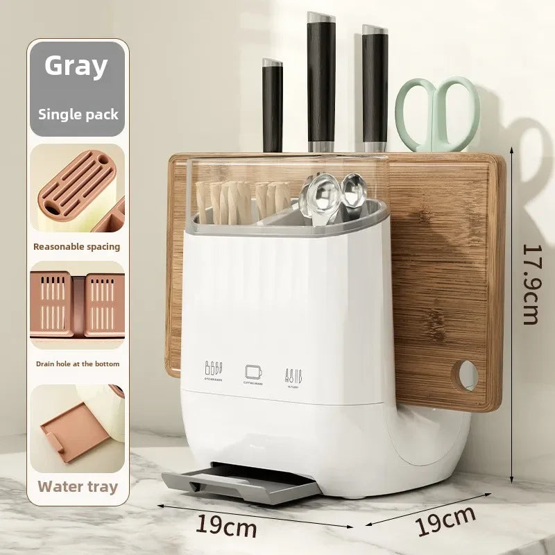 Kitchen shelf, household vegetable board storage rack, countertop drain, chopstick holder, cutting board, integrated knife holde