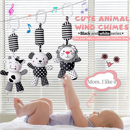 Newborn Sensory Toys For Babies Educational Baby Book Crib Toys Black White Baby Toys Animal Cloth Book Baby Toys 0 12 Months