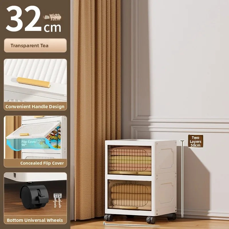 Batoom Kitchen  Storage Cabinet Multi-layer Ra Door Ba Flip Cover Cabinet Wall Mounted Organizer for Clothes Living ...