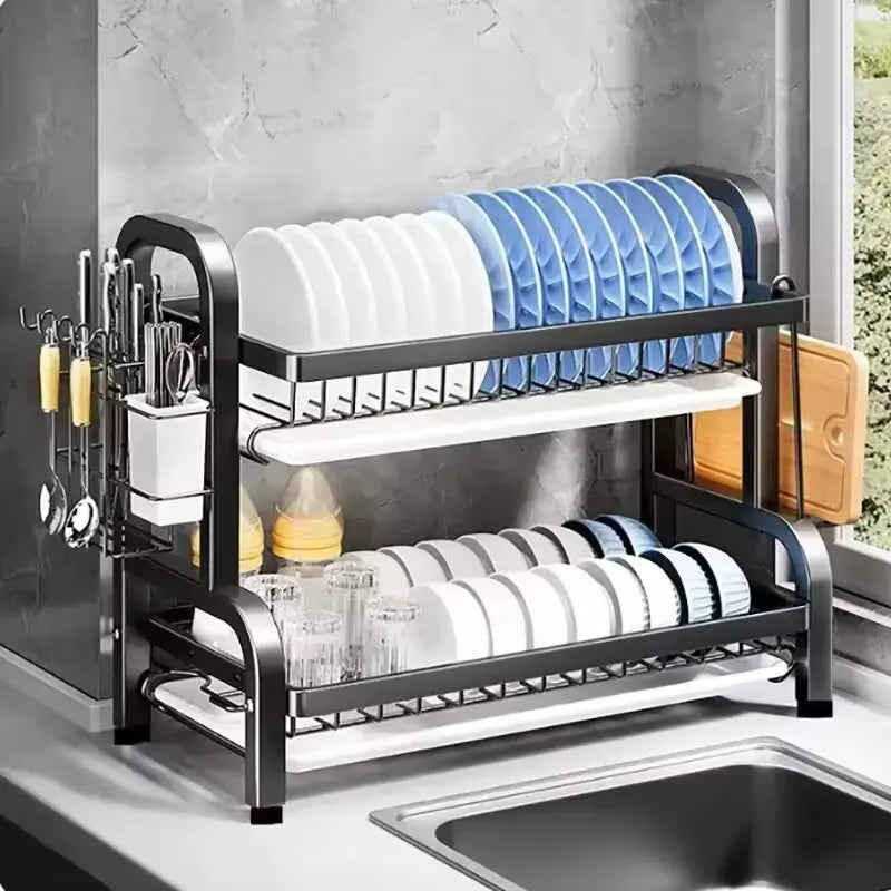 Kitchen rack dishware storage rack drain rack household multi-functional dish rack bowl and chopsticks storage box cupboard