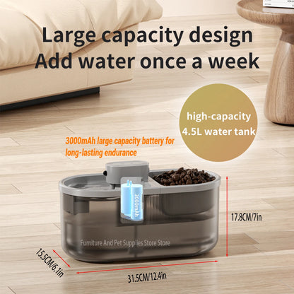 Pet Cat Automatic Induction Feeder Water Dispenser Large Capacity Water Dispenser Dry Wet Separation Food Container Pet Supplies