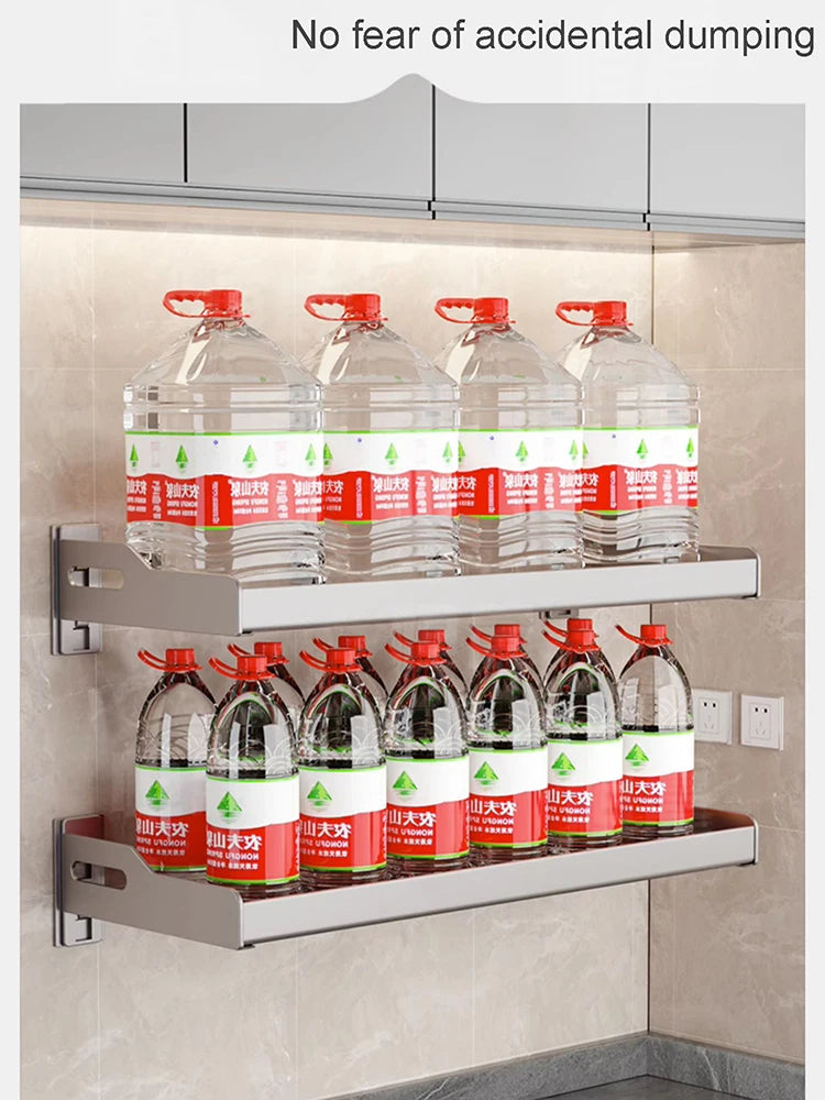 Wall Mounted Kitchen Utensils Organizer Home Spice Rack Box Jar Dish Drying Rack Wall Shelves Kitchen Storage Supplies Accessory