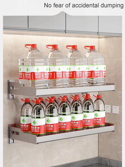Wall Mounted Kitchen Utensils Organizer Home Spice Rack Box Jar Dish Drying Rack Wall Shelves Kitchen Storage Supplies Accessory