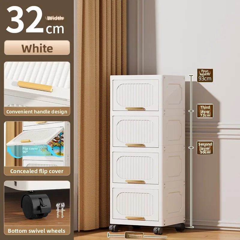 Batoom Kitchen  Storage Cabinet Multi-layer Ra Door Ba Flip Cover Cabinet Wall Mounted Organizer for Clothes Living ...