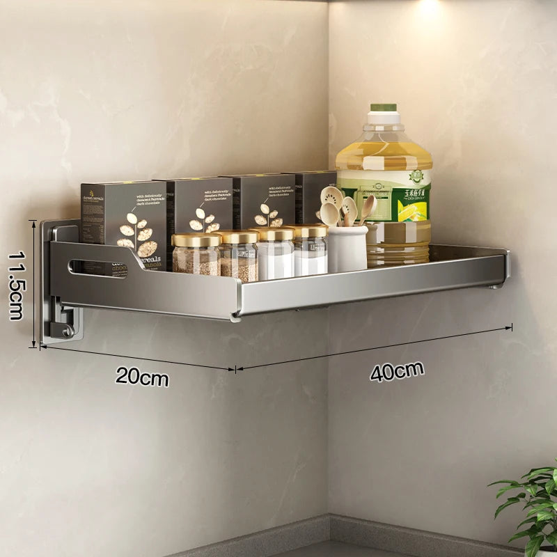 Wall Mounted Kitchen Utensils Organizer Home Spice Rack Box Jar Dish Drying Rack Wall Shelves Kitchen Storage Supplies Accessory