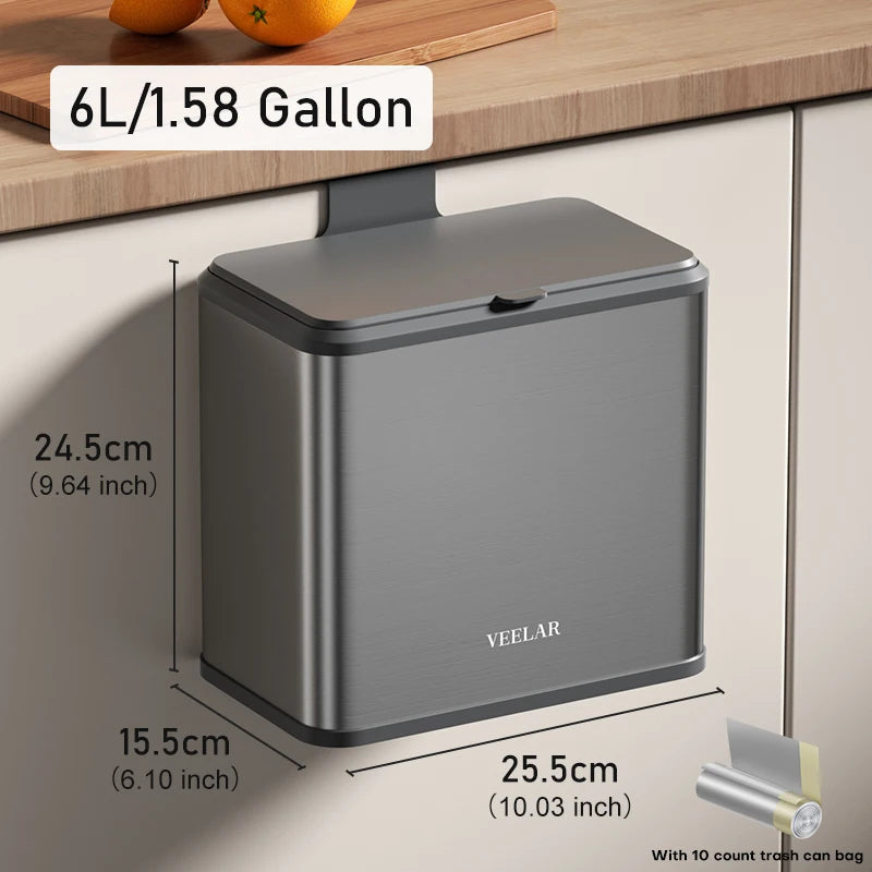 Kitchen  garbage can wall hanging waste paper basket trash can Kitchen cabinet hanging trash can Desktop trash bin dustbin with