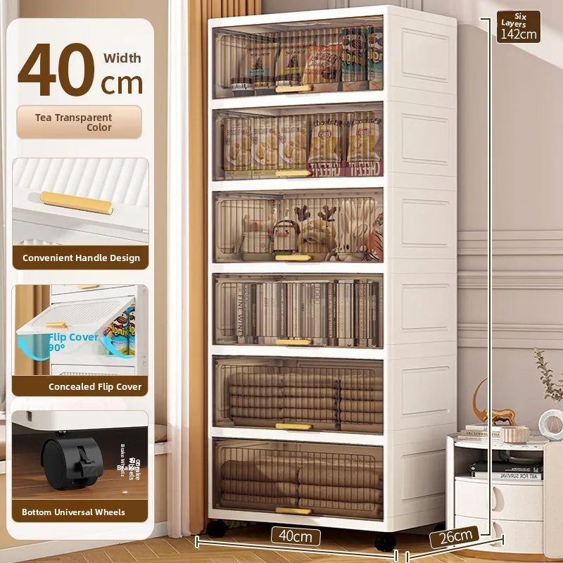 Batoom Kitchen  Storage Cabinet Multi-layer Ra Door Ba Flip Cover Cabinet Wall Mounted Organizer for Clothes Living ...