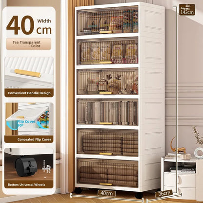 Batoom Kitchen  Storage Cabinet Multi-layer Ra Door Ba Flip Cover Cabinet Wall Mounted Organizer for Clothes Living ...