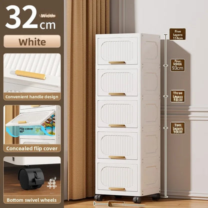 Batoom Kitchen  Storage Cabinet Multi-layer Ra Door Ba Flip Cover Cabinet Wall Mounted Organizer for Clothes Living ...