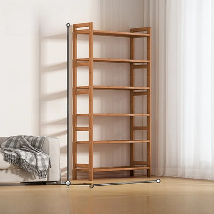 Multi-Layer Bamboo Storage Ra Simple Floor-Standing Kitchen elf Wall-Near Small Bookcase Narrow elf for Kitchen Storage