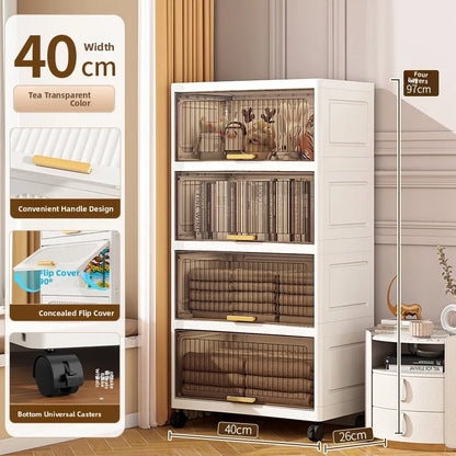 Batoom Kitchen  Storage Cabinet Multi-layer Ra Door Ba Flip Cover Cabinet Wall Mounted Organizer for Clothes Living ...