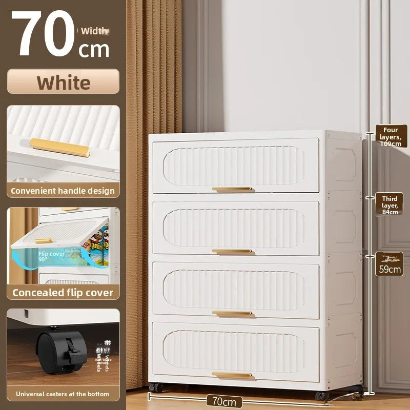 Batoom Kitchen  Storage Cabinet Multi-layer Ra Door Ba Flip Cover Cabinet Wall Mounted Organizer for Clothes Living ...