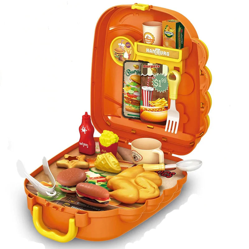 Kids Play Kitchen Set, Pretend Play Cooking Toys Set, Hamburg Doctor Tools Makeup Toys Playset For Toddlers, PlayHouse For Kids